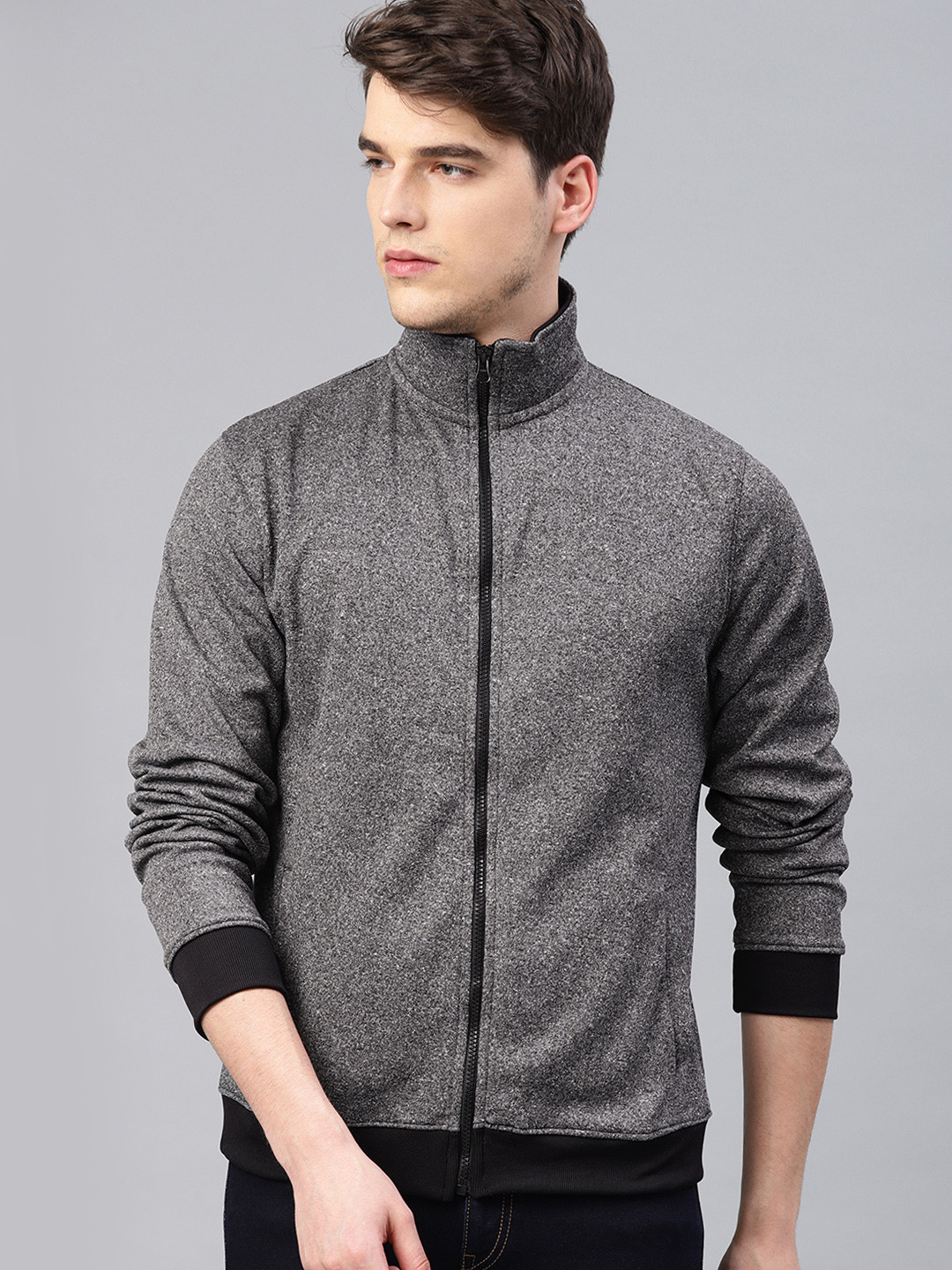 

American Crew Men Charcoal Solid Sweatshirt