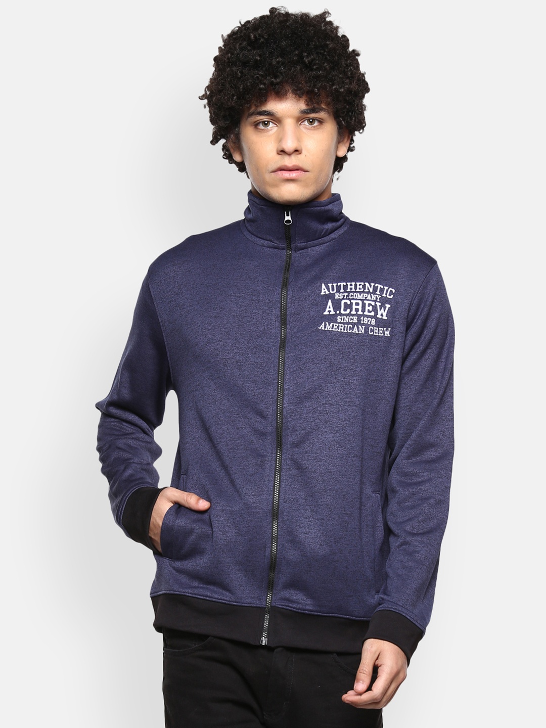 

American Crew Men Navy Blue Sweatshirt