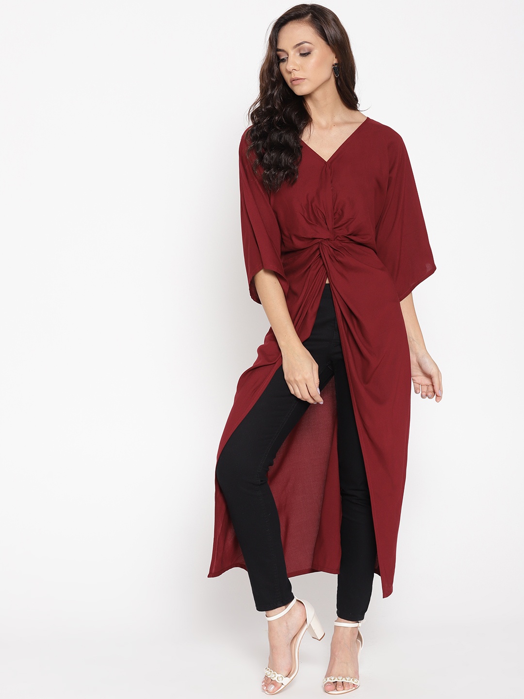 

MABISH by Sonal Jain Maroon Twisted Maxi Top