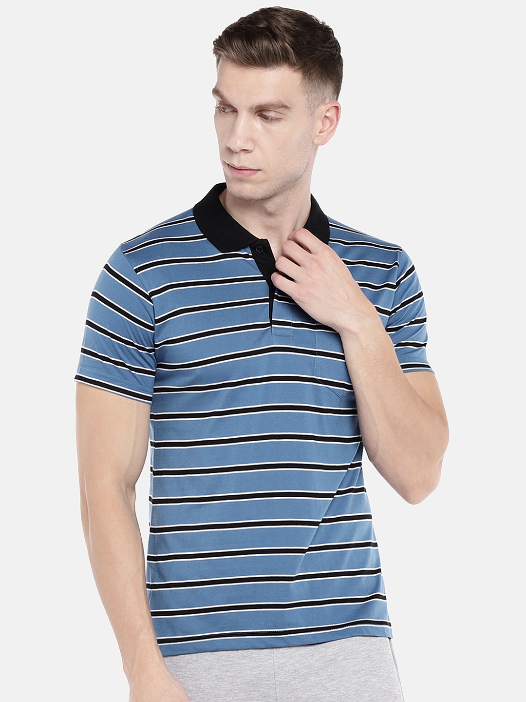 

Sweet Dreams Men Assorted Striped Polo Collar T-shirt