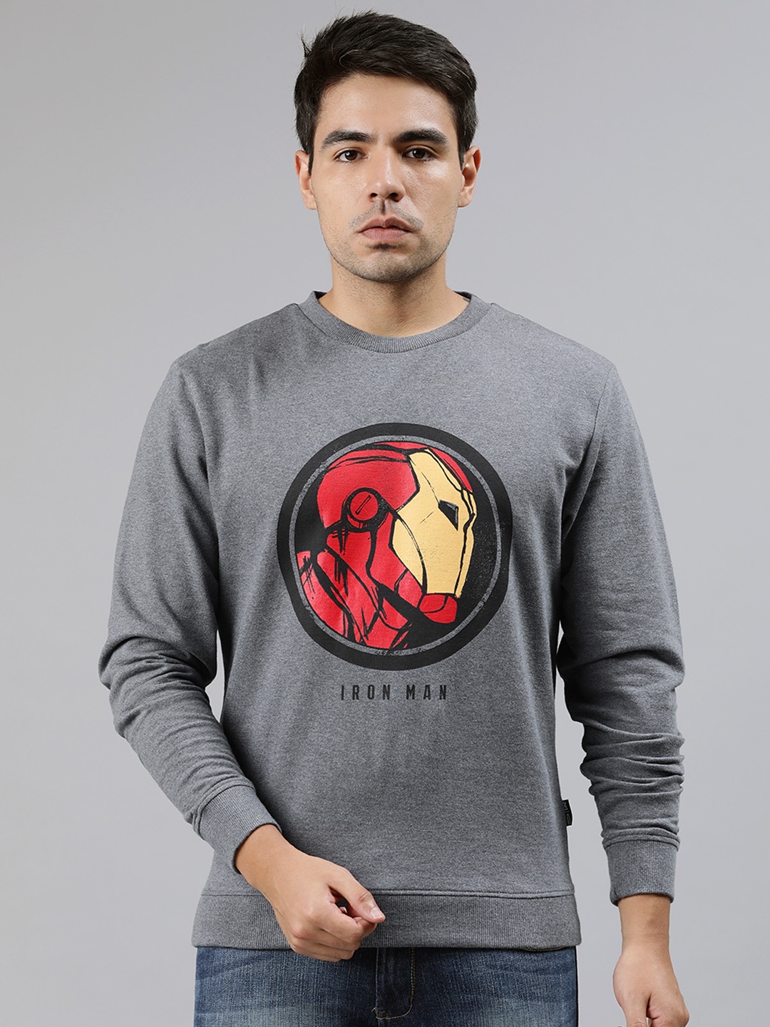 

Lee Men Grey & Red Iron Man Printed Sweatshirt