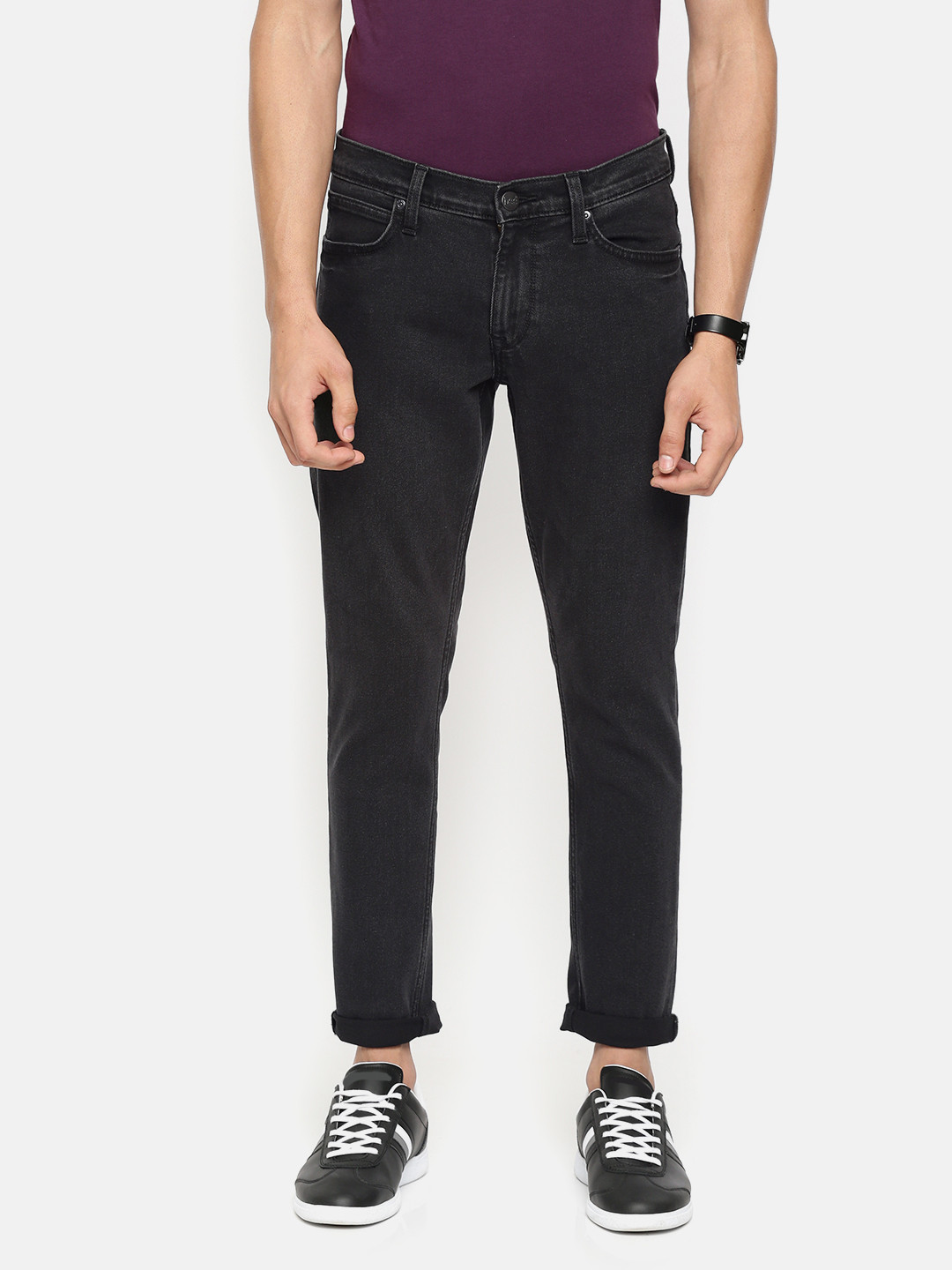 

Lee Men Black Eric Skinny Fit Low-Rise Clean Look Stretchable Jeans