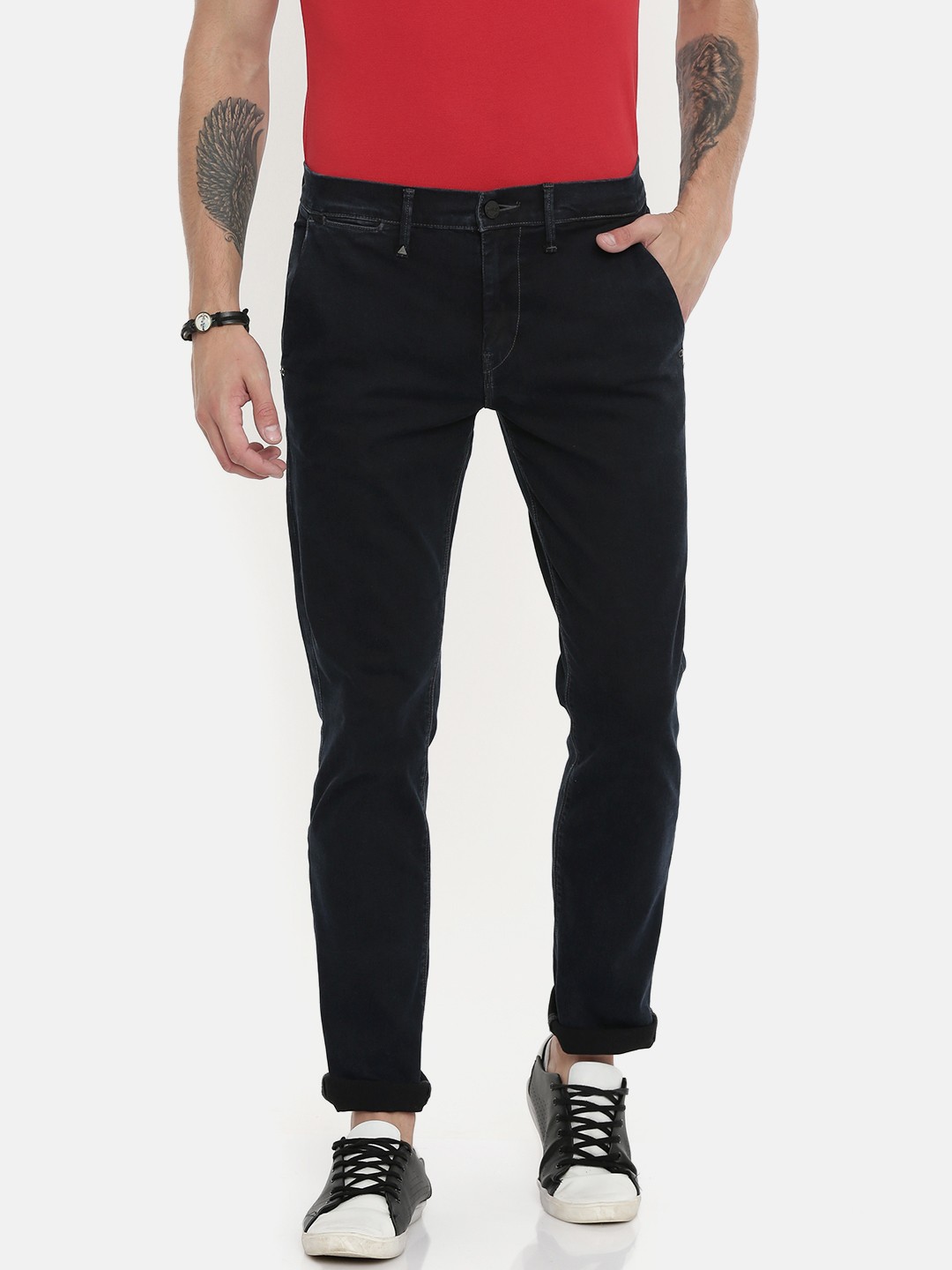 

Lee Men Blue Travis Slim Fit Mid-Rise Clean Look Stretchable Jeans