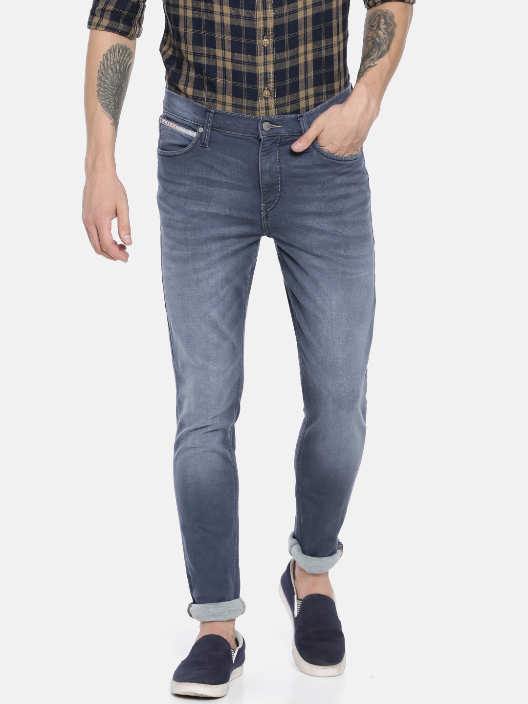 

Lee Men Blue Bruce Skinny Fit Mid-Rise Clean Look Stretchable Jeans