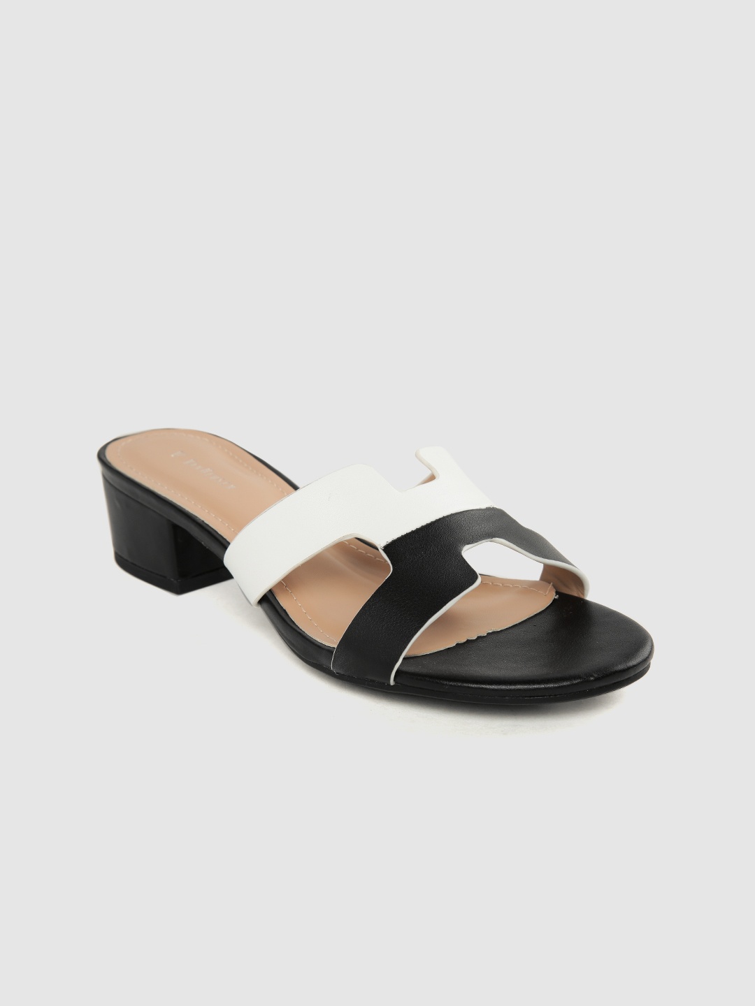 

Van Heusen Woman Black & White Colourblocked Block Heels