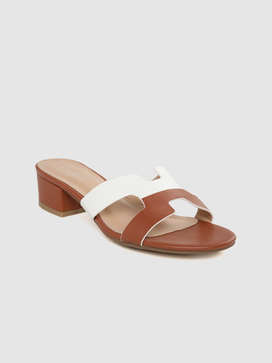 

Van Heusen Woman Women Brown & White Colourblocked Heels