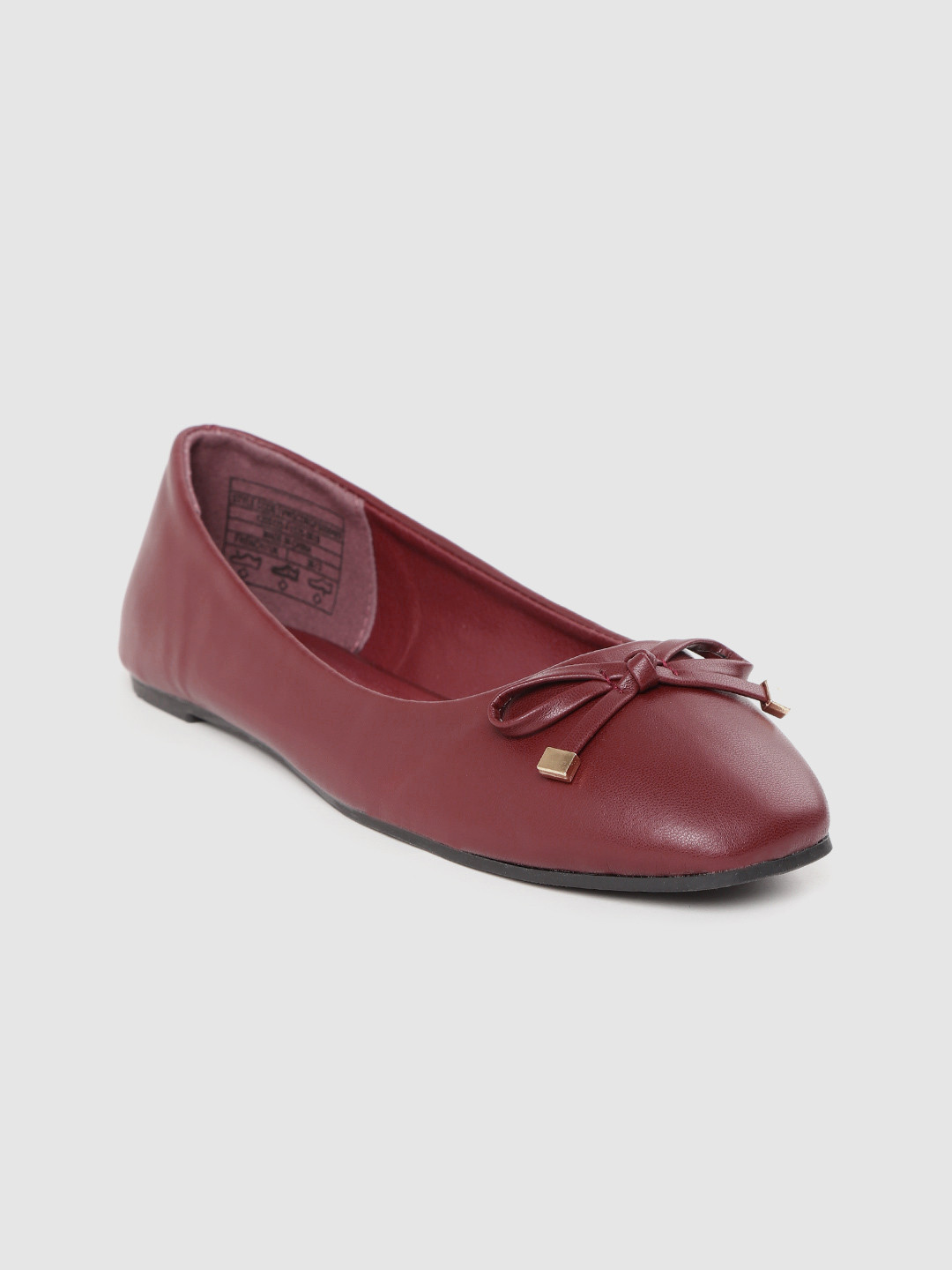 

Van Heusen Woman Burgundy Solid Ballerinas with Bow Detail