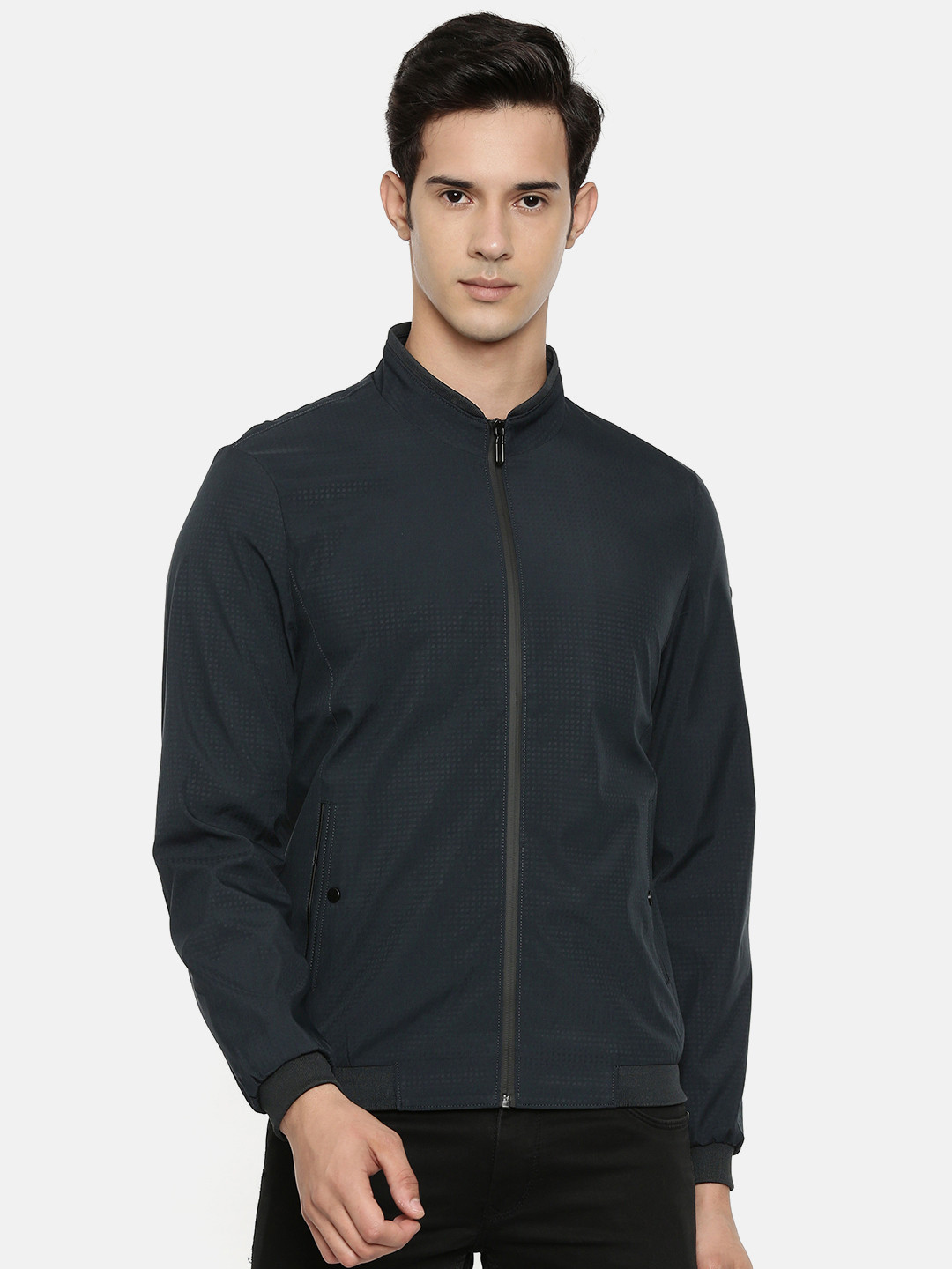 

U.S. Polo Assn. Men Navy Blue Solid Jacket