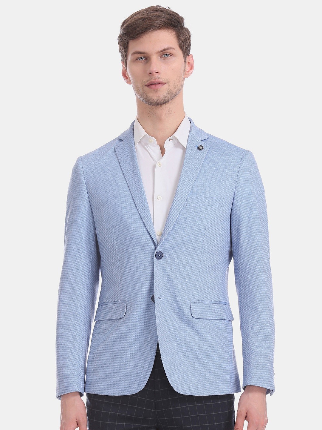 

U.S. Polo Assn. Light Blue Slim Fit Patterned Blazer, Na
