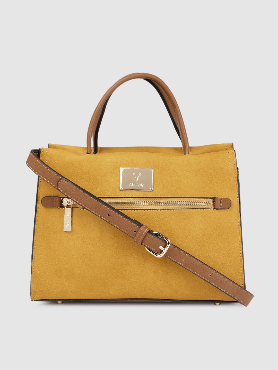 

Allen Solly Yellow Solid Handheld Bag