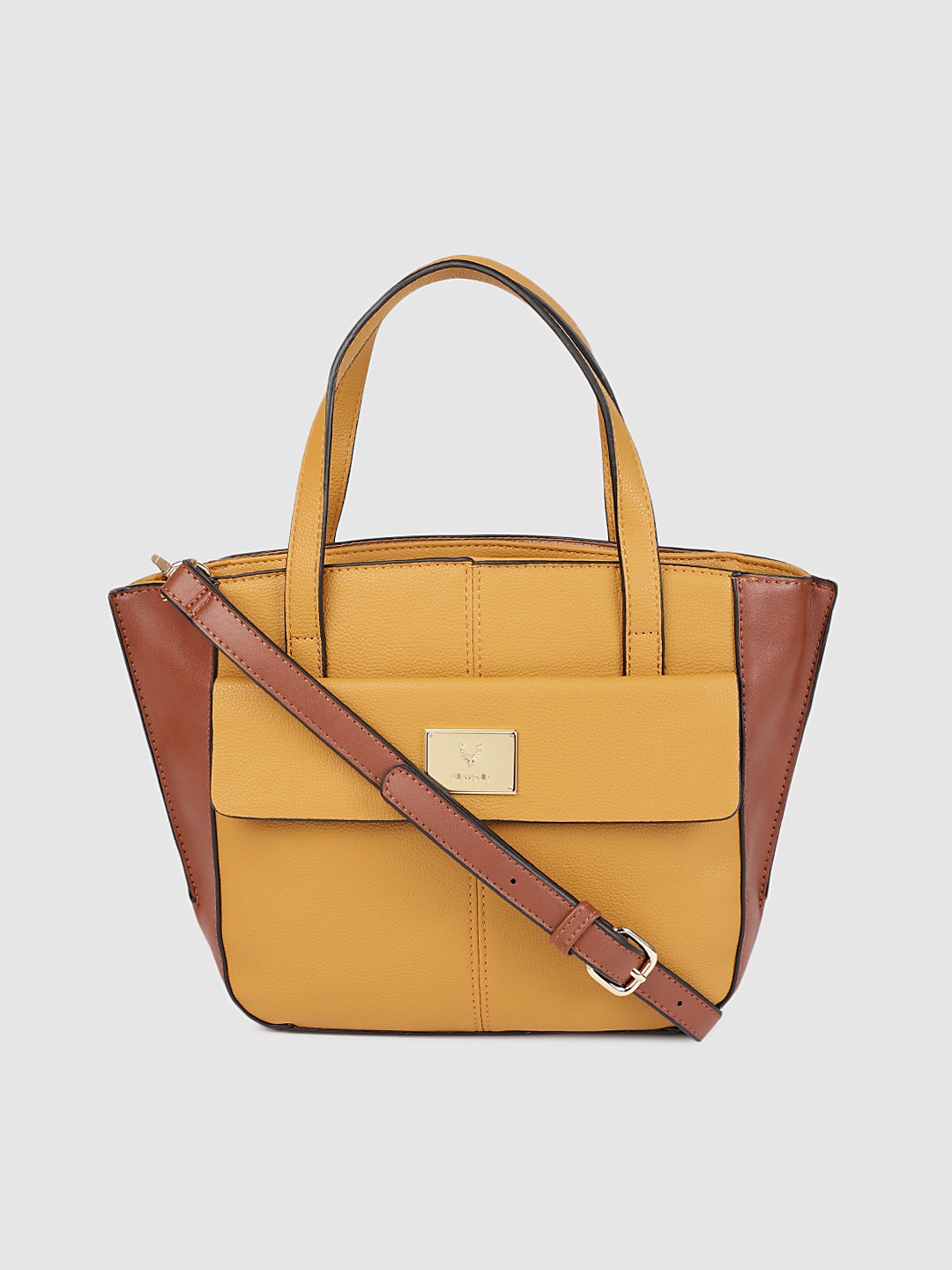 

Allen Solly Mustard Yellow Solid Handheld Bag
