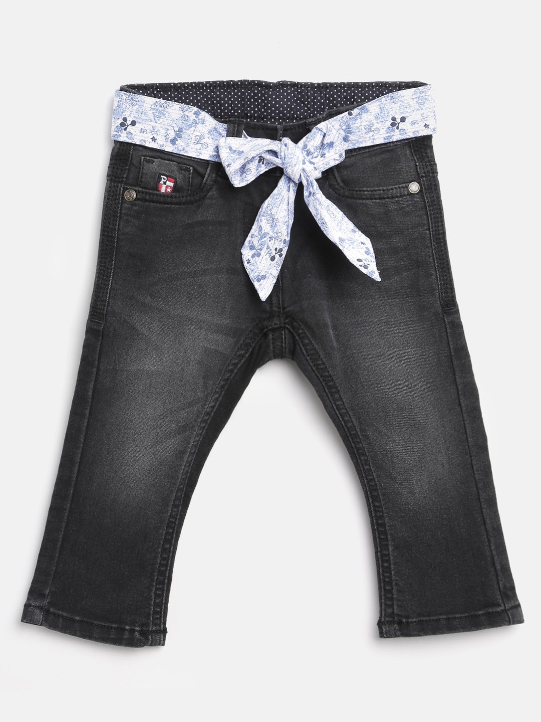 

U.S. Polo Assn. Kids Girls Charcoal Grey Regular Fit Mid-Rise Clean Look Jeans
