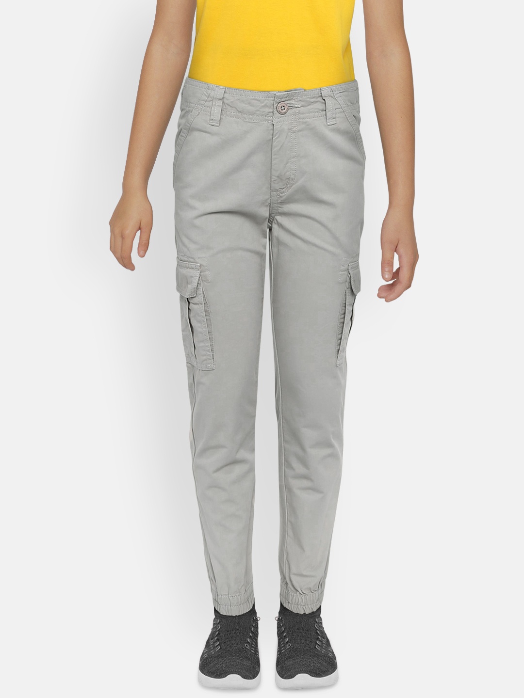 

U.S. Polo Assn. Kids Boys Grey Regular Fit Solid Regular Trousers