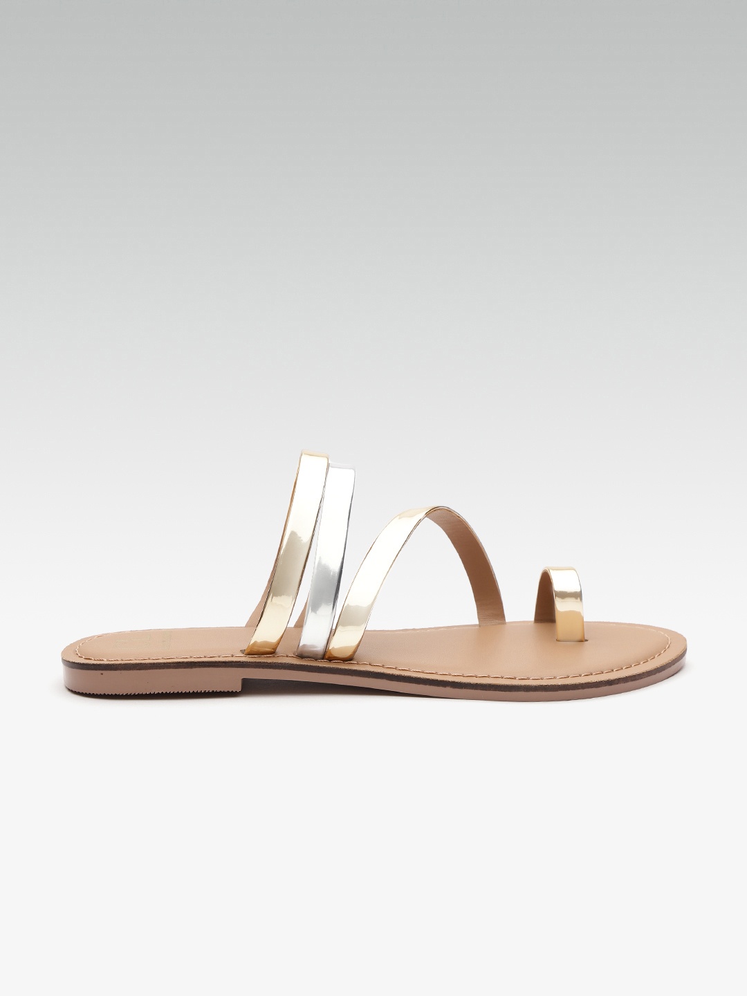 

Carlton London Women Gold-Toned Solid One Toe Flats
