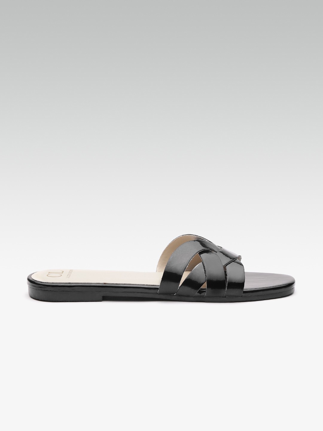

Carlton London Women Black Solid Open Toe Flats