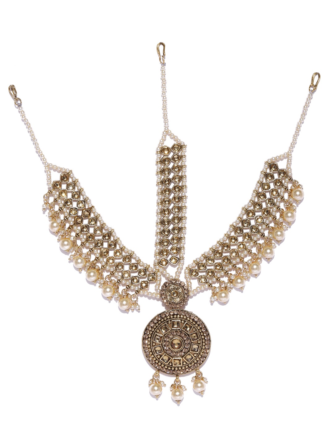 

Zaveri Pearls Gold-Toned Kundan Studded Bridal Mathapatti