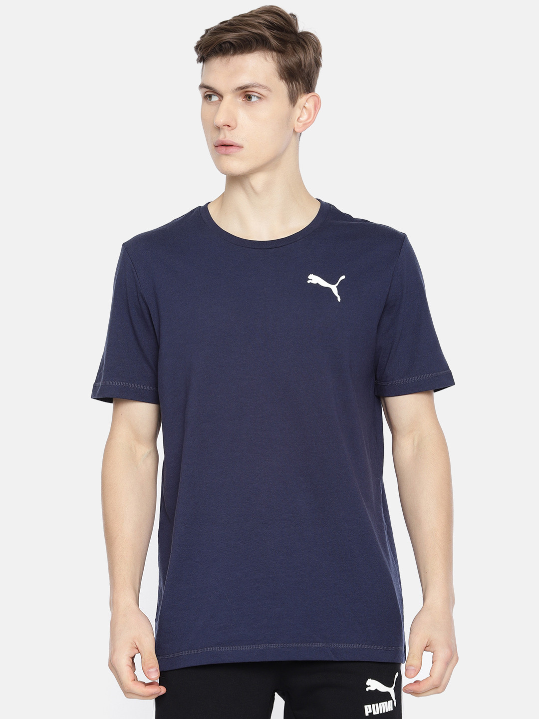 

Puma Men Navy Blue Solid Active Soft Dry Cell Round Neck T-shirt