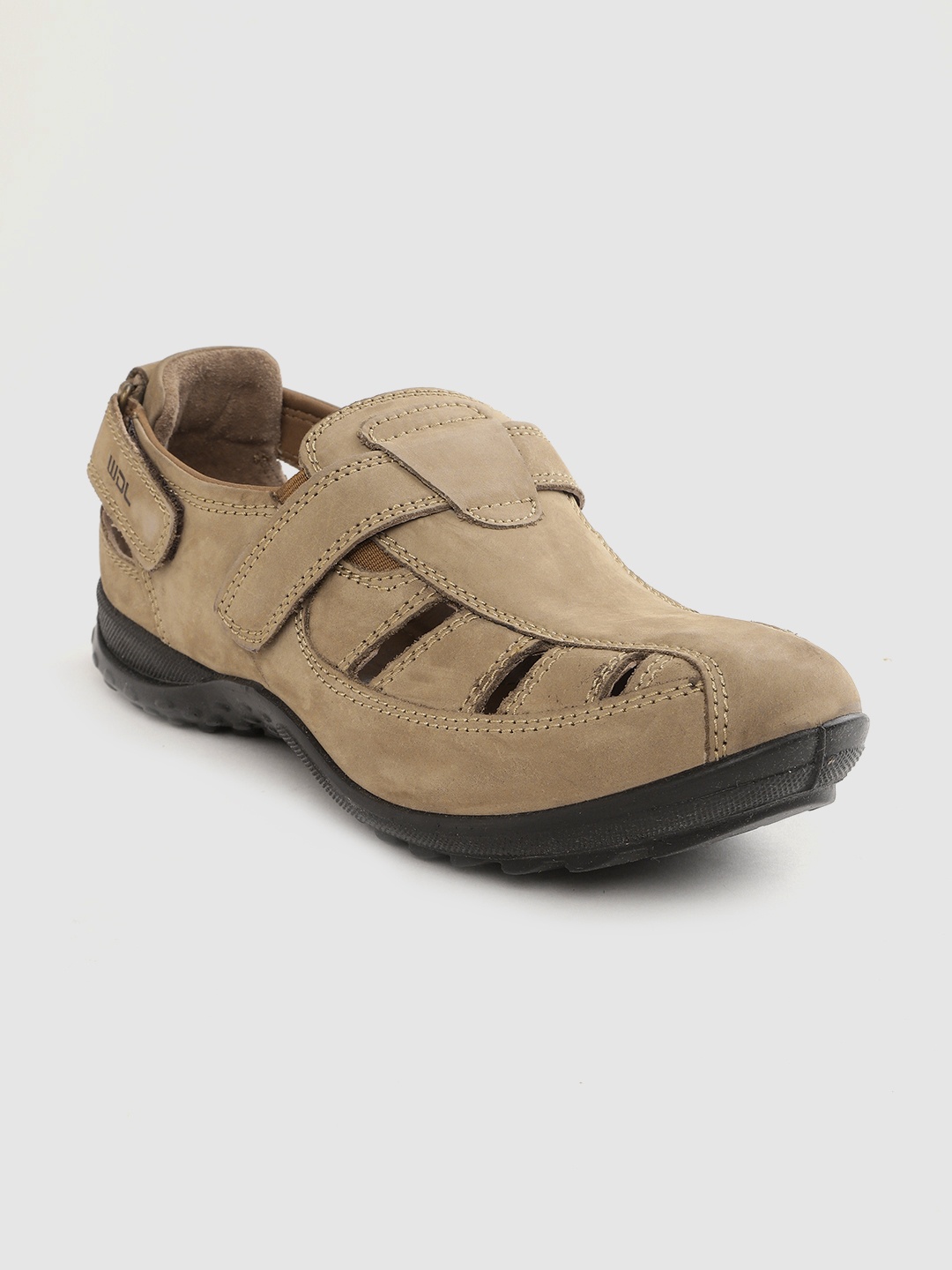 

Woodland Men Khaki Solid Leather Fisherman Sandals