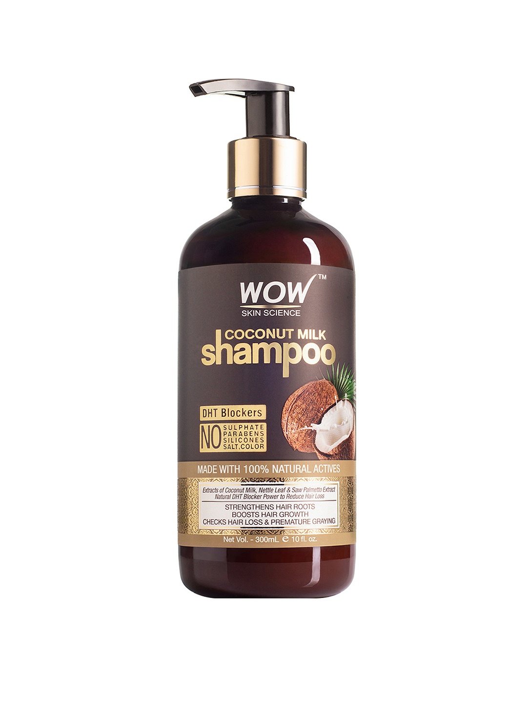 

WOW SKIN SCIENCE Unisex Coconut Milk Shampoo 300 ml, Brown