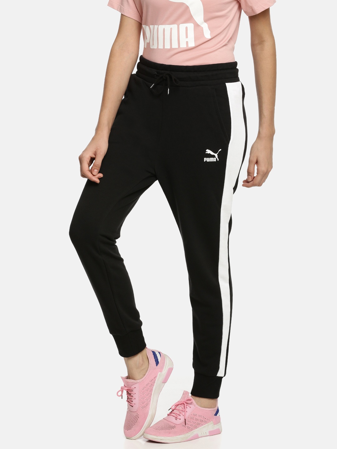 

Puma Women Black Solid Classics T7 Running Joggers