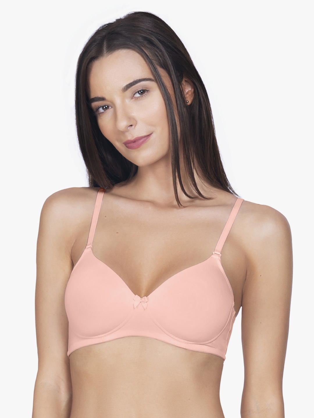 

Amante Solid Padded Wirefree Smooth Charm T-Shirt Bra BRA10606, Pink