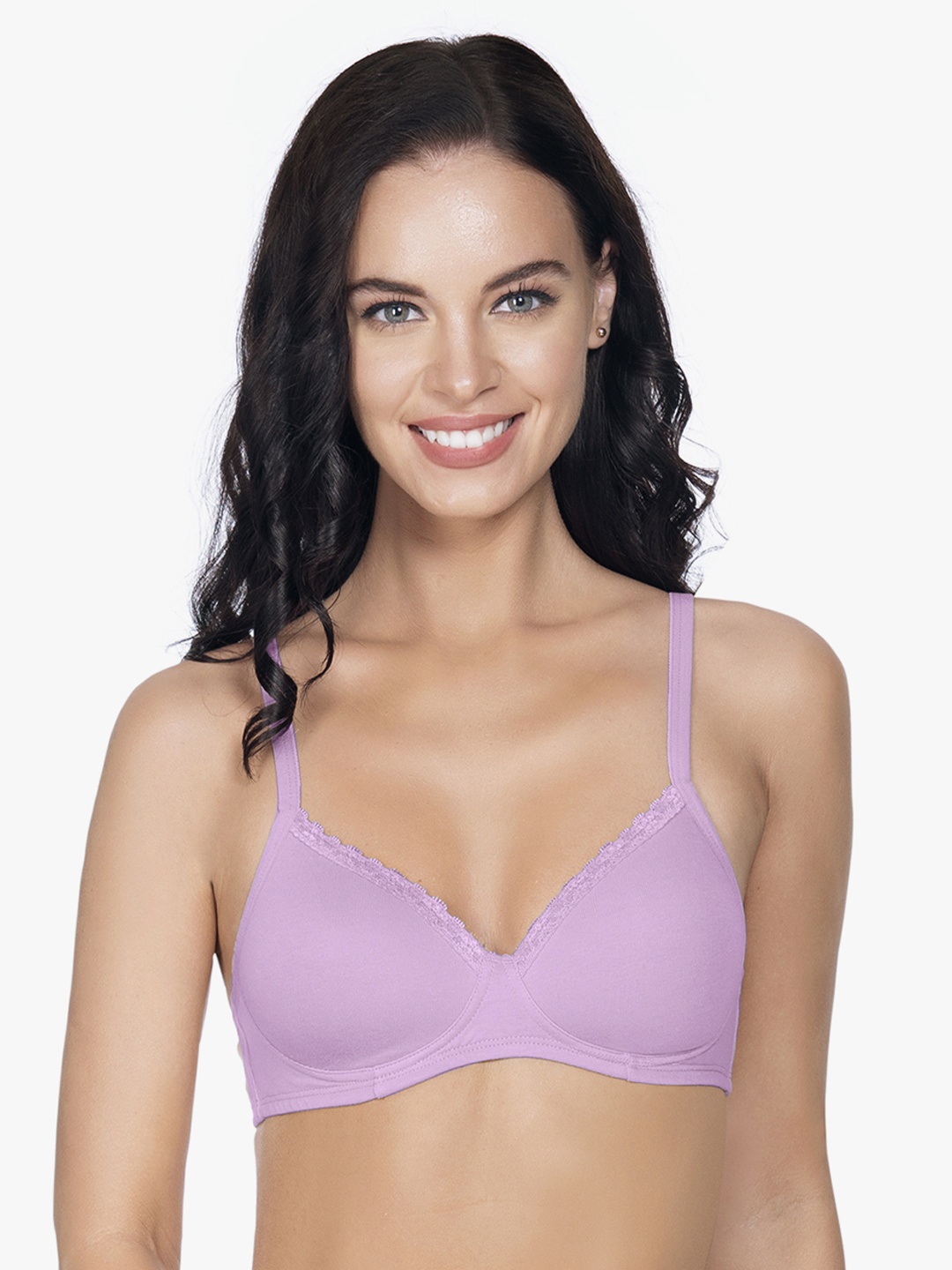 

Amante Solid Padded Wirefree Cotton Casual T-shirt Bra - BRA10202, Purple