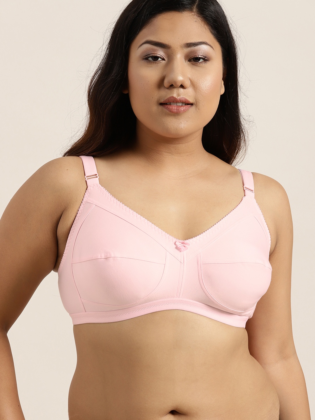 

Sztori Plus Size Pink Solid Non-Wired Non Padded Everyday Bra SZ-BRA-703E