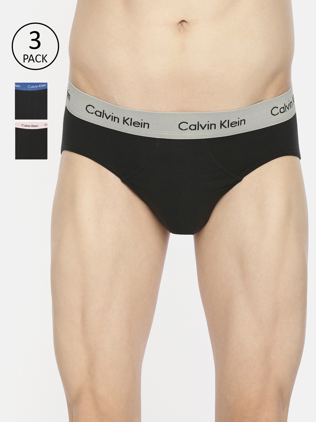 

Calvin Klein Underwear Men Pack of 3 Solid Black Briefs U2661MXK