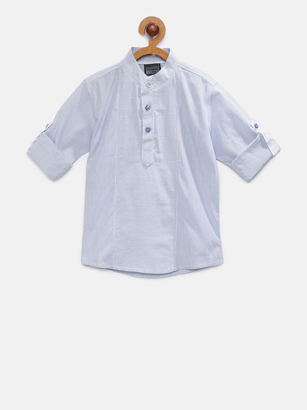 

RIKIDOOS Boys Blue Striped Straight Kurta