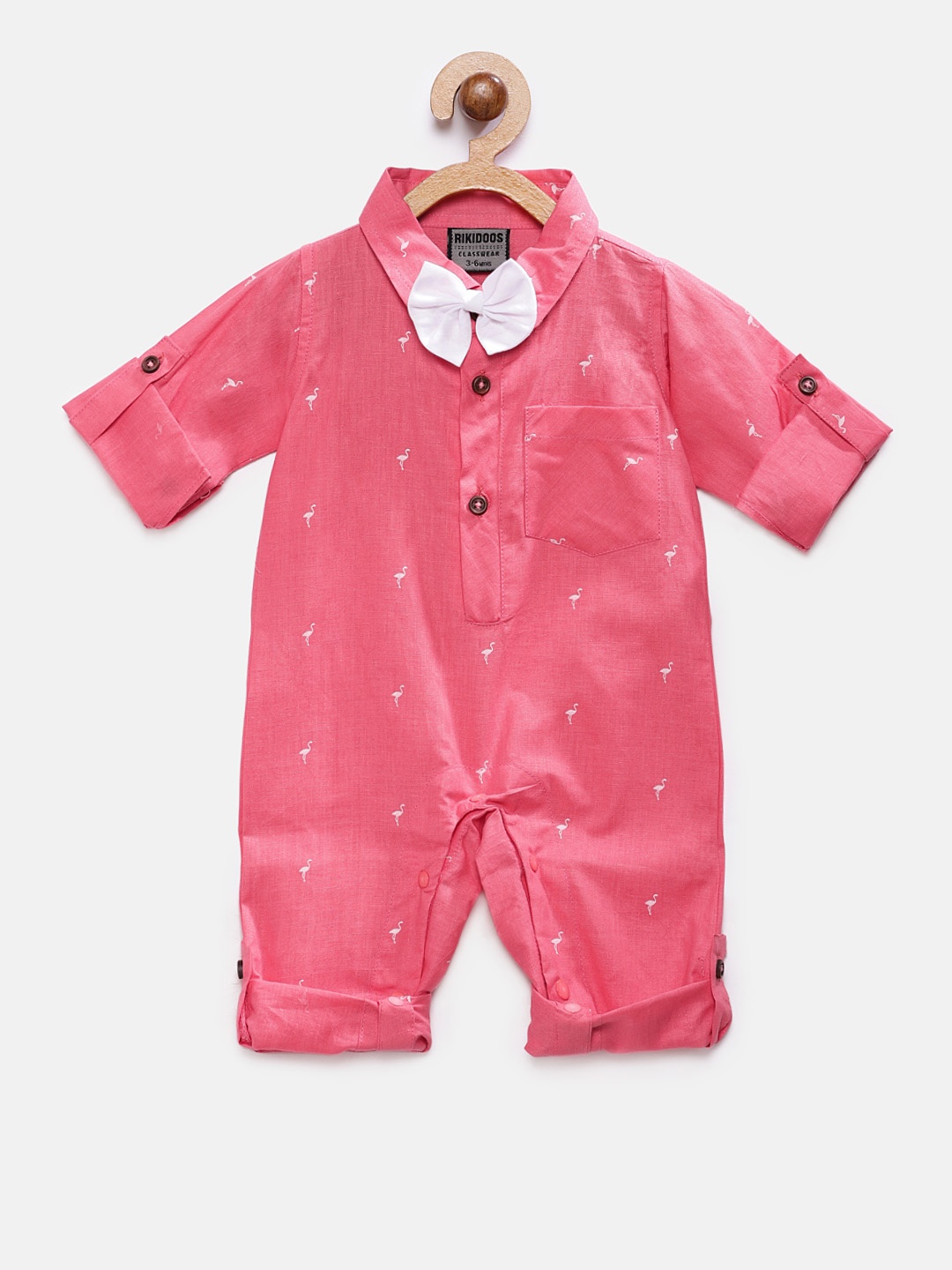 

RIKIDOOS Kids Pink Printed Romper
