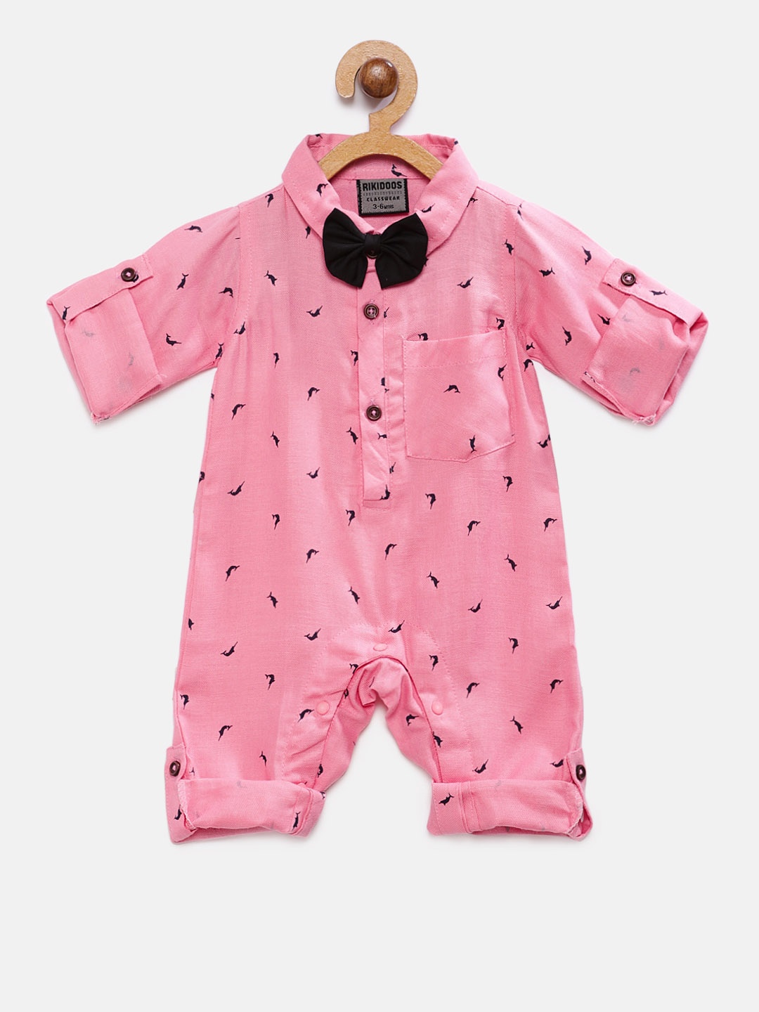 

RIKIDOOS Kids Pink Printed Romper