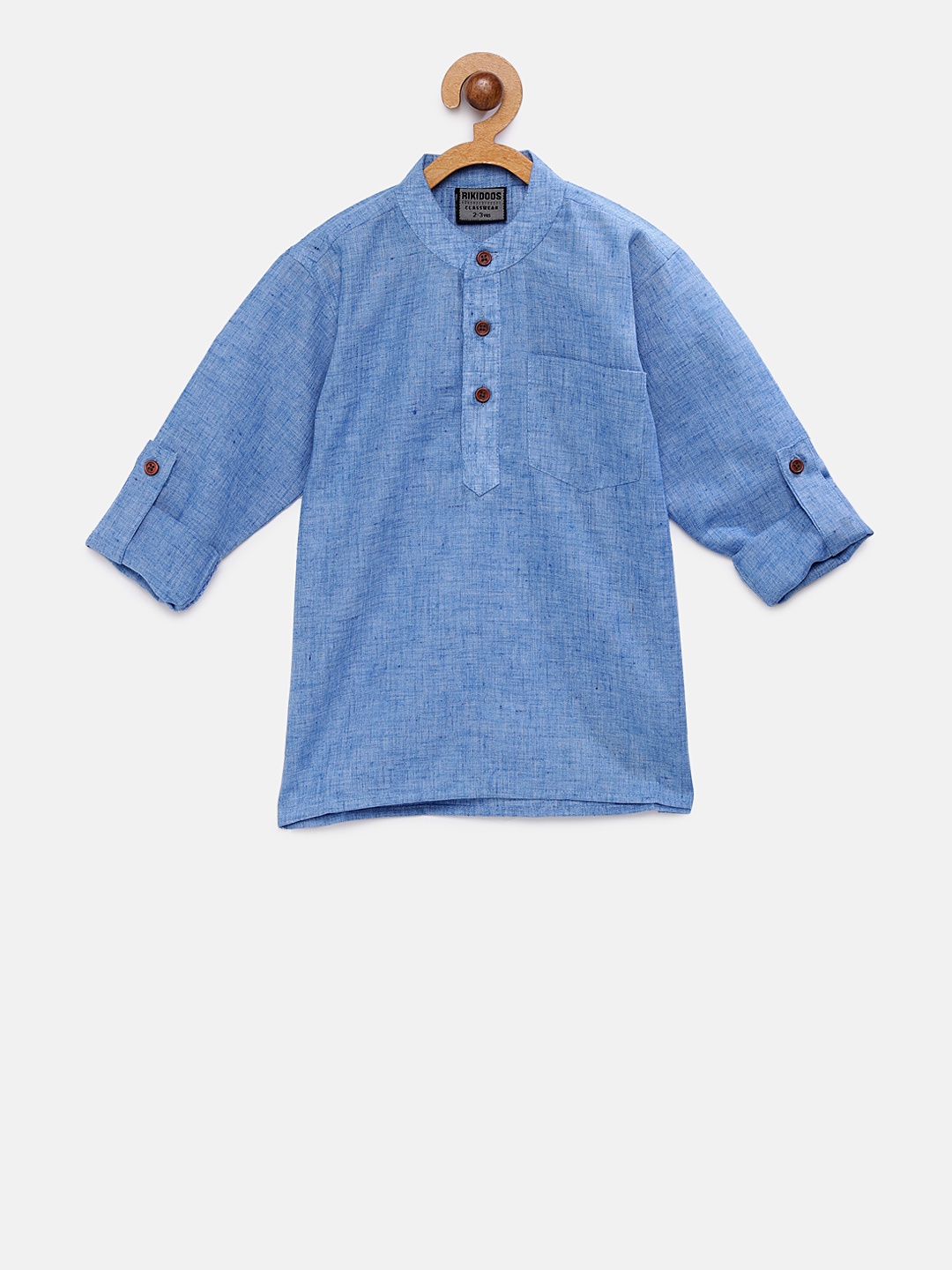 

RIKIDOOS Boys Blue Solid Straight Kurta