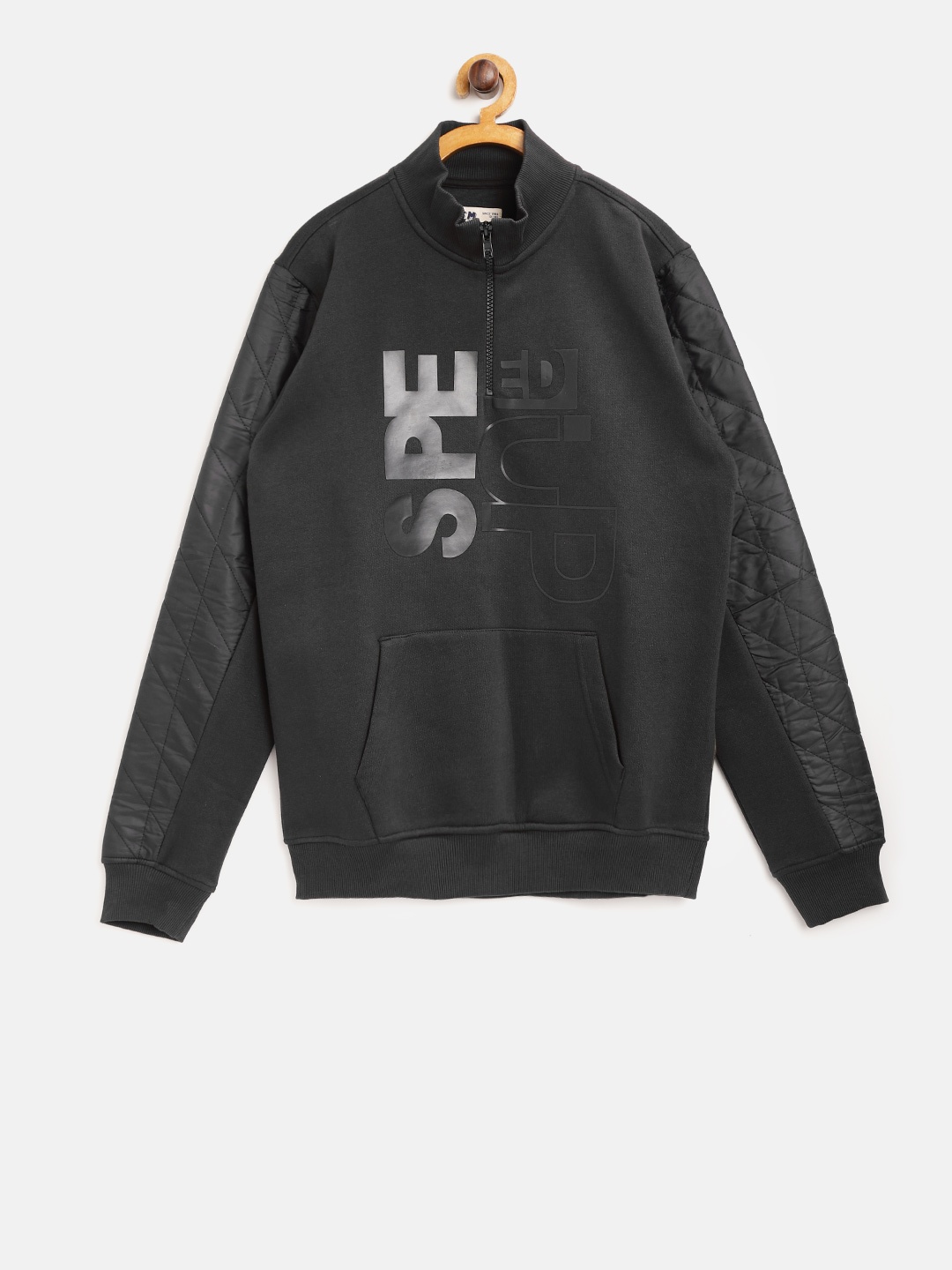 

Flying Machine Boys Black Printed Front-Open Sweatshirt