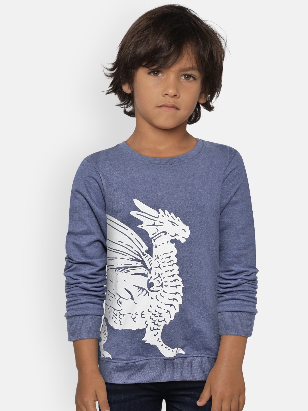 

Flying Machine Boys Navy Blue & White Printed Sweatshirt