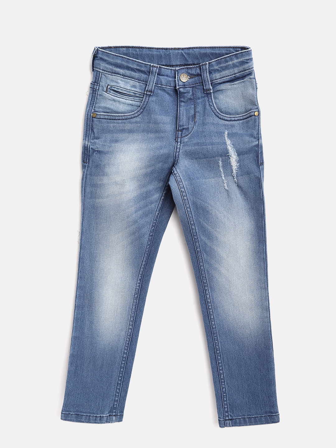 

Flying Machine Boys Blue Skinny Fit Mid-Rise Low Distress Stretchable Jeans