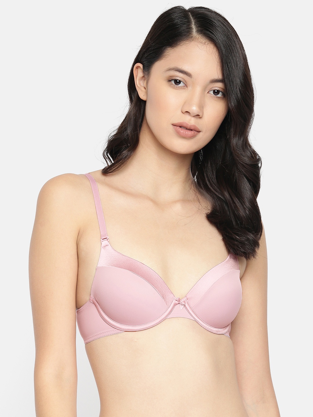 

Amante Solid Padded Wired Satin Edge T-Shirt Bra - BRA10115, Pink