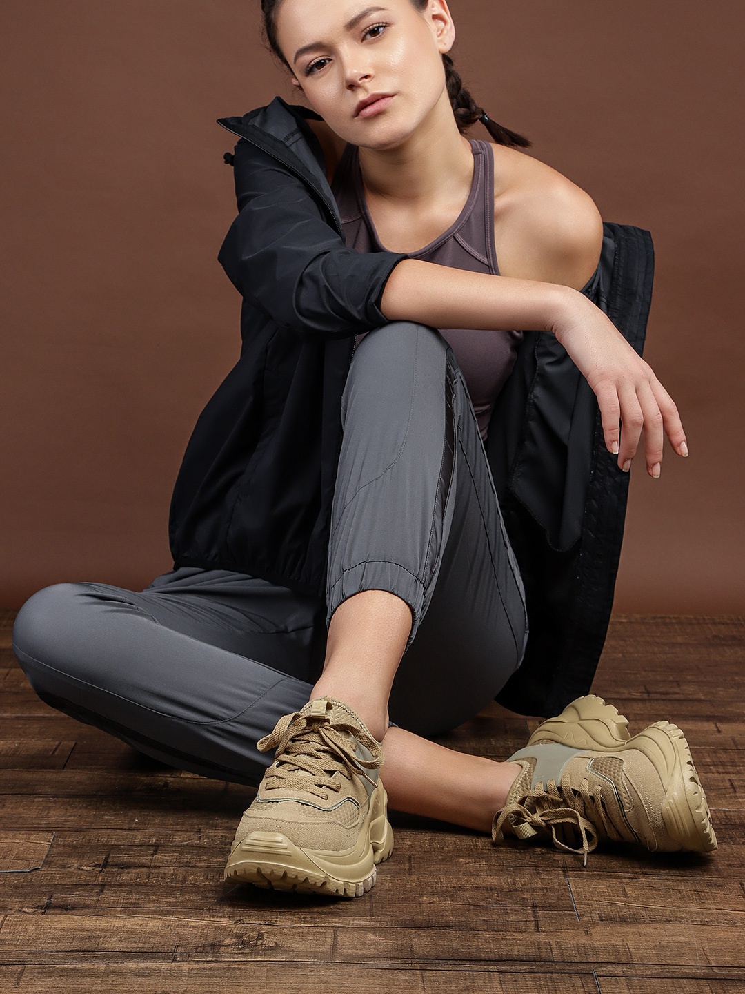 

The Roadster Lifestyle Co Women Beige Solid Sneakers