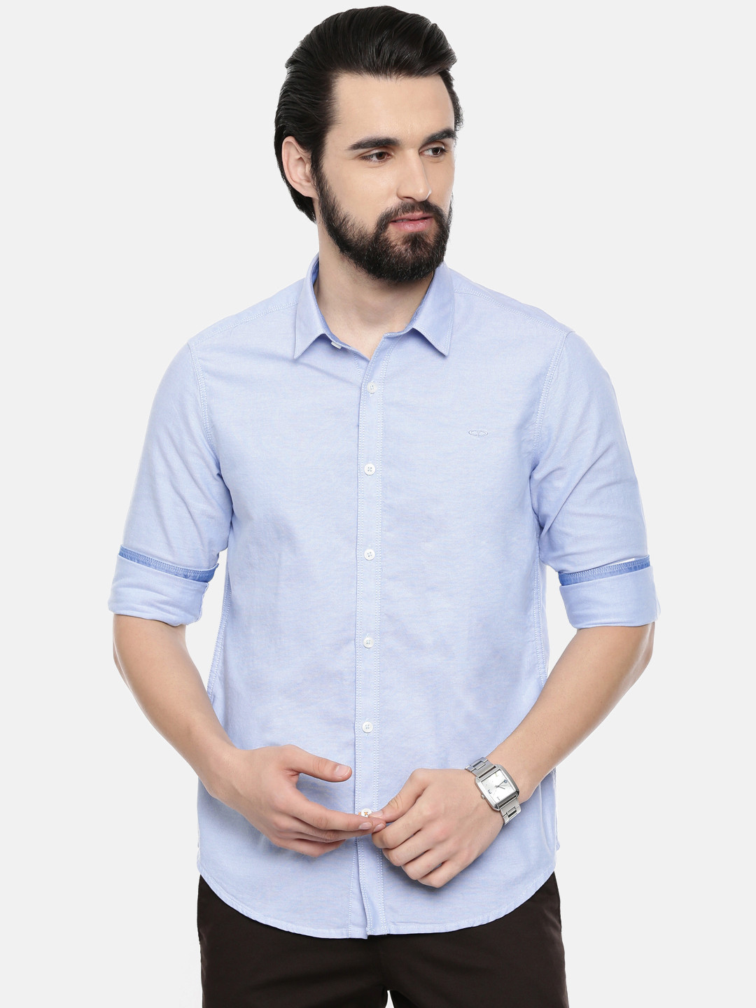 

ColorPlus Men Blue Slim Fit Solid Casual Shirt