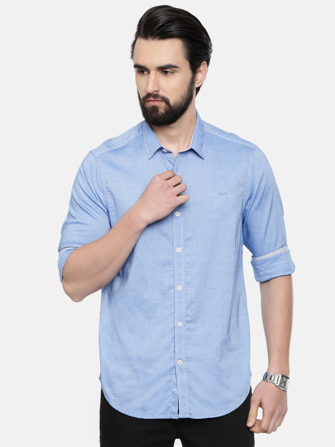 

ColorPlus Men Blue Slim Fit Solid Casual Shirt