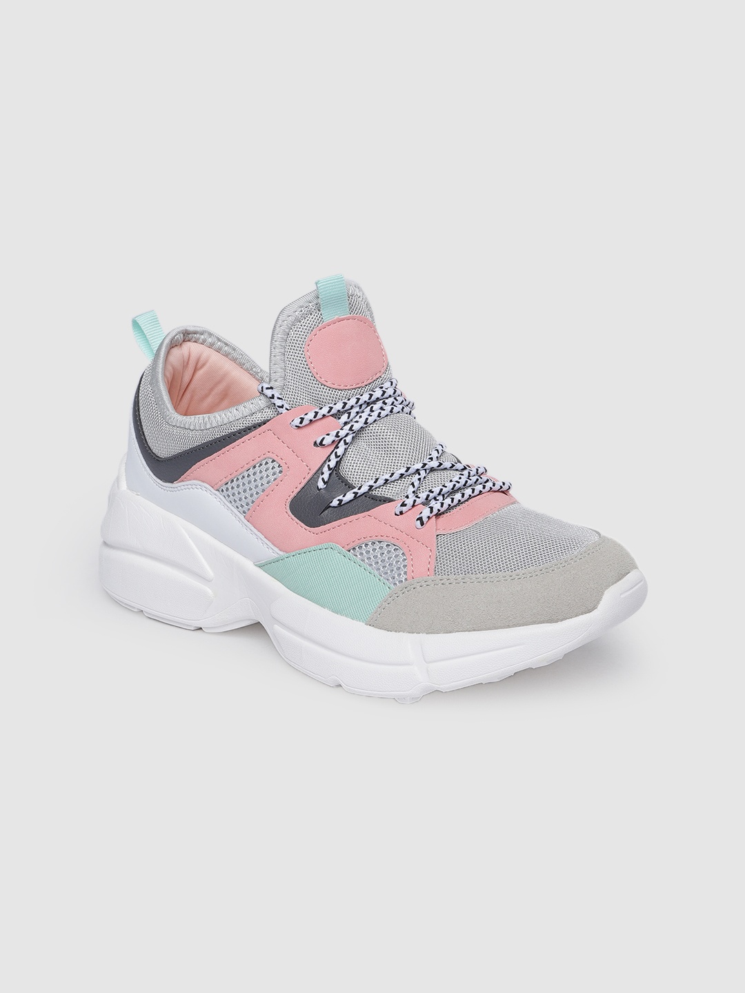 

Allen Solly Women Grey & Pink Colourblocked Sneakers