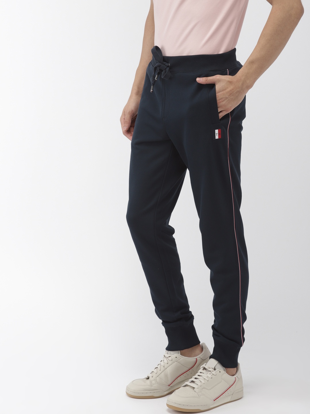 

Tommy Hilfiger Men Navy Blue Regular Fit Solid Jogger Track Pants