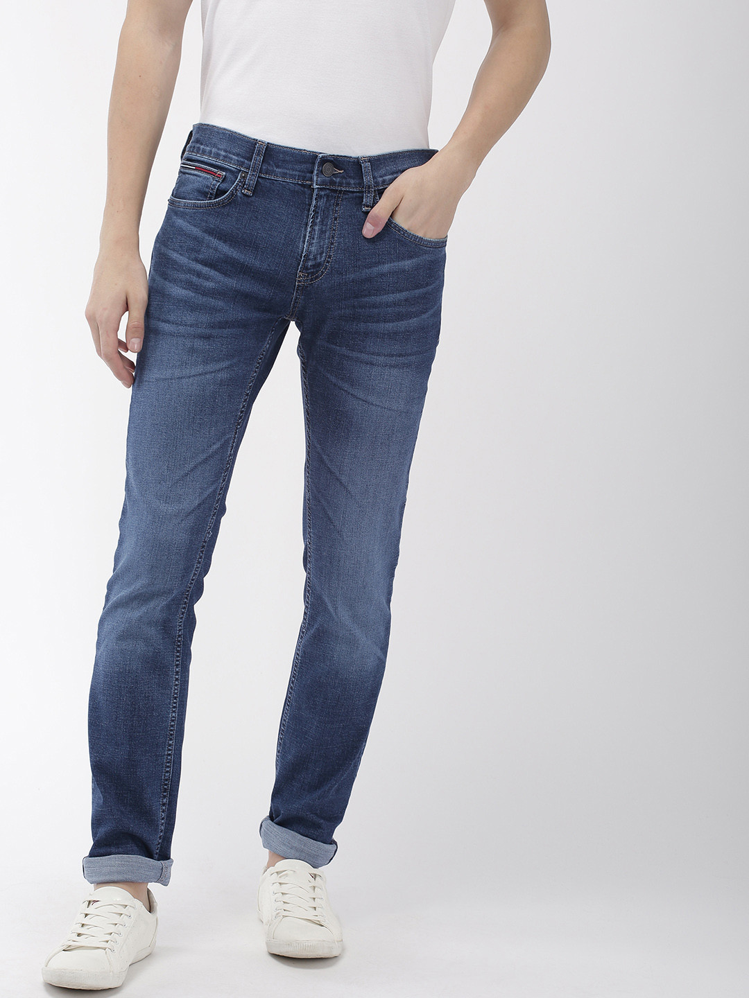 

Tommy Hilfiger Men Blue Scanton Slim Fit Mid-Rise Clean Look Stretchable Jeans