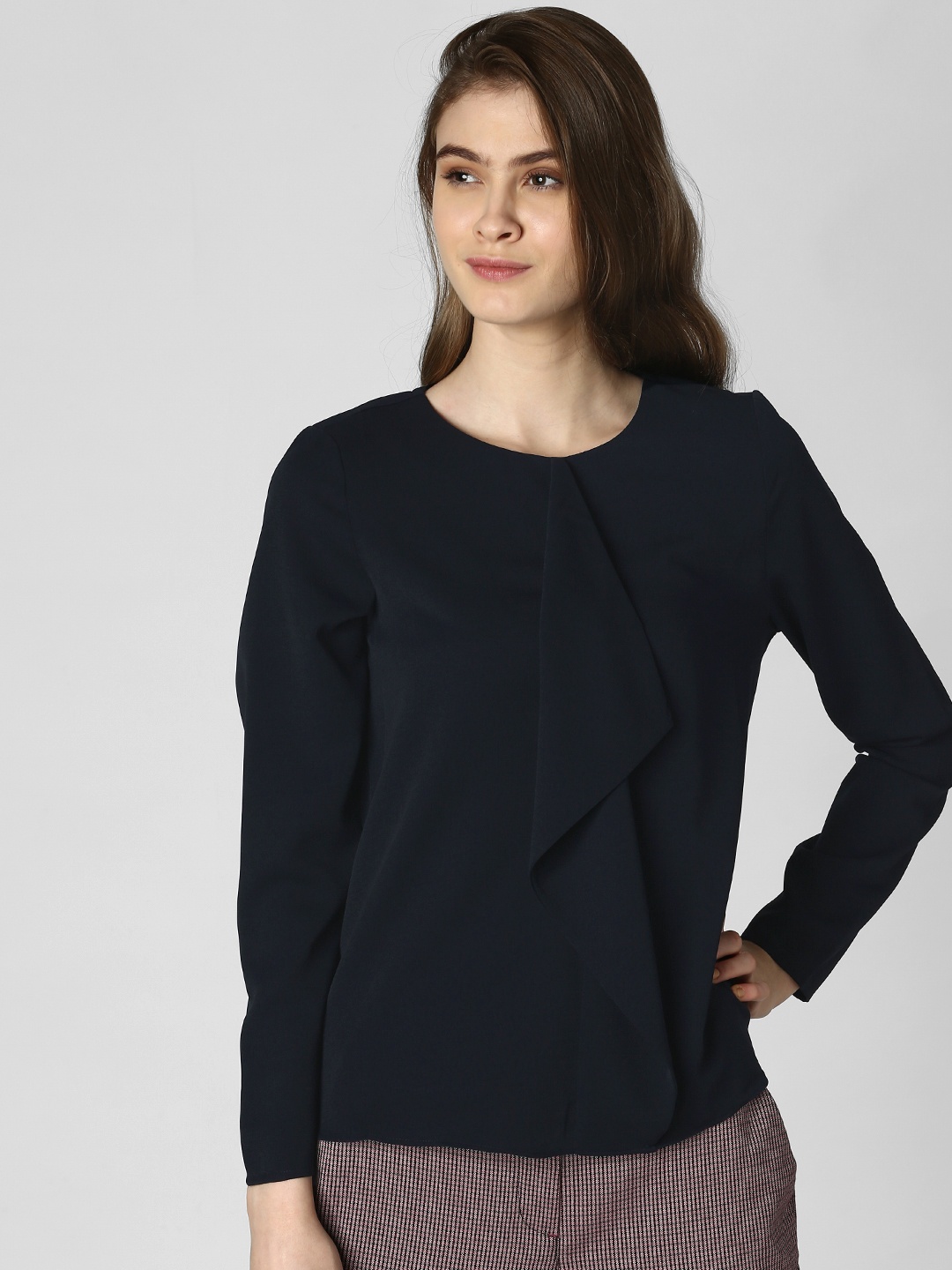 

Vero Moda Women Navy Blue Solid Top