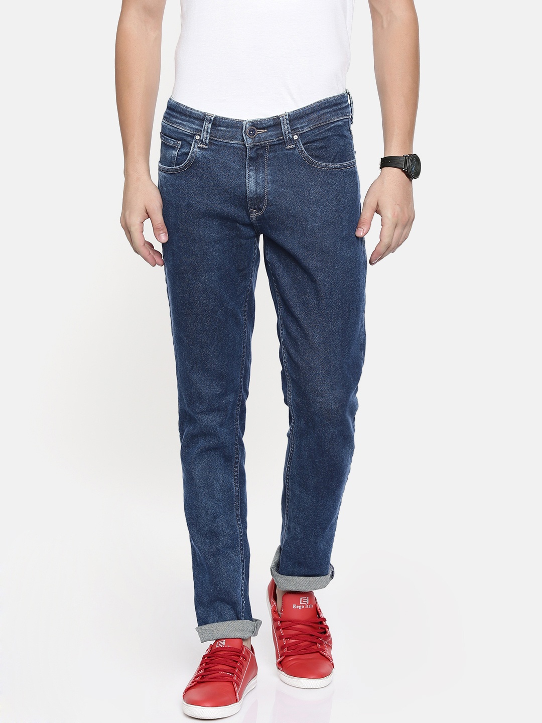 

SPYKAR Men Blue Skinny Fit Low-Rise Clean Look Stretchable Jeans
