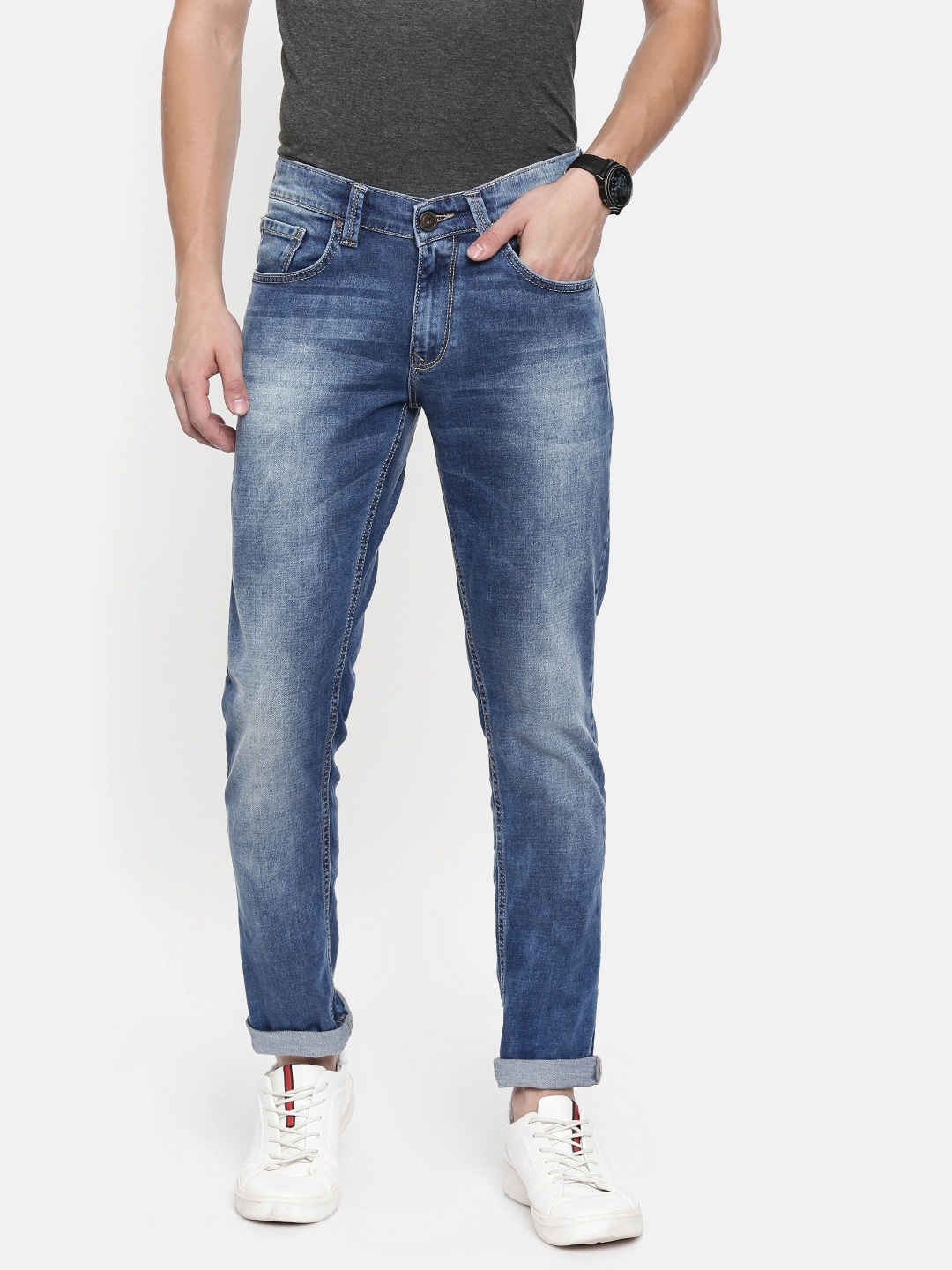 

SPYKAR Men Blue Skinny Fit Low-Rise Clean Look Stretchable Jeans