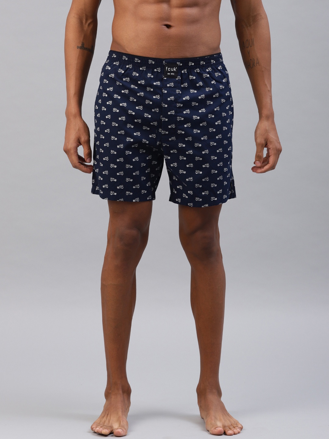 

FCUK Men Navy Blue Printed Pure Cotton Boxers M3ABC