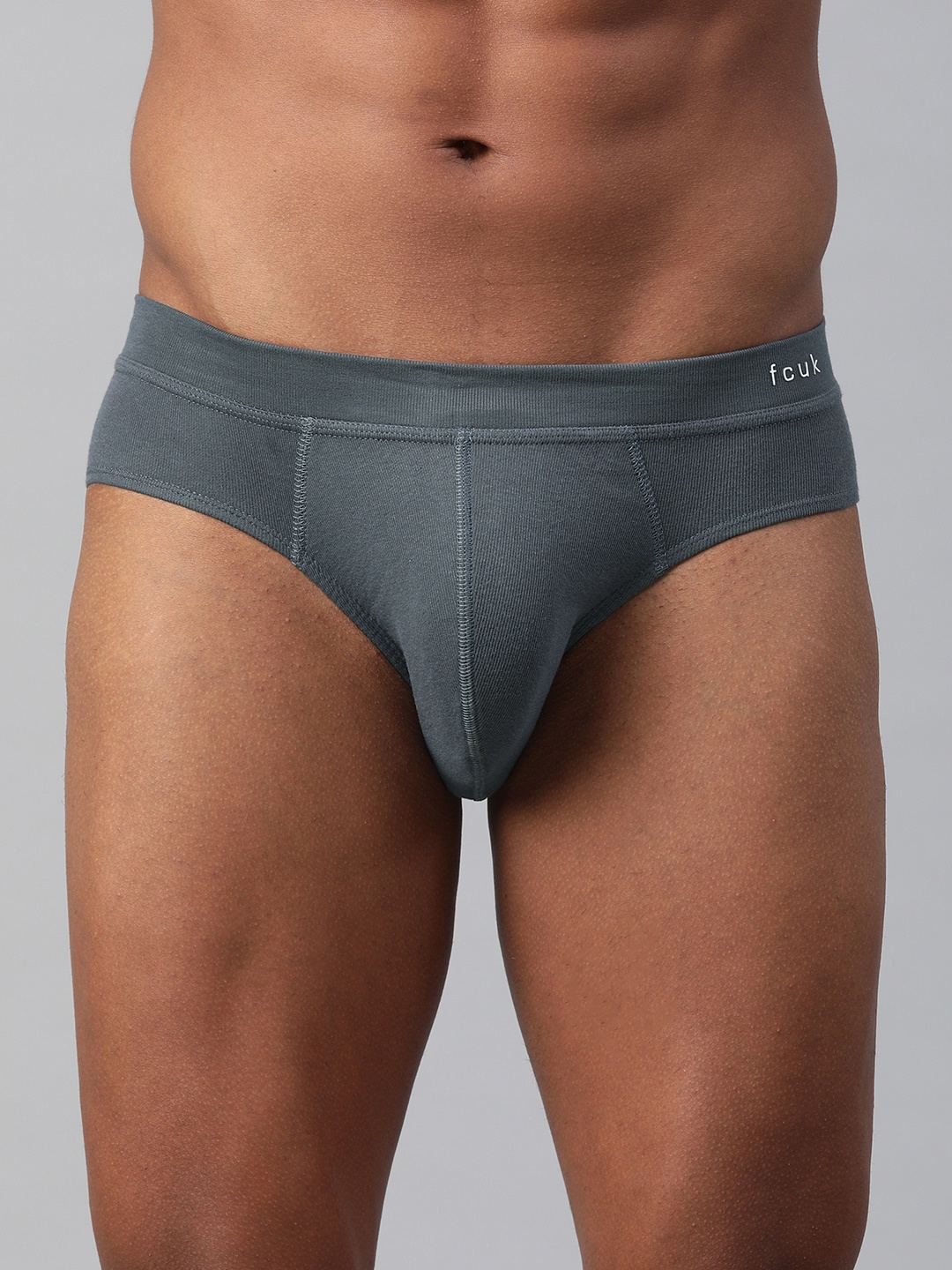 

FCUK Men Grey Solid HIP Briefs CBR12