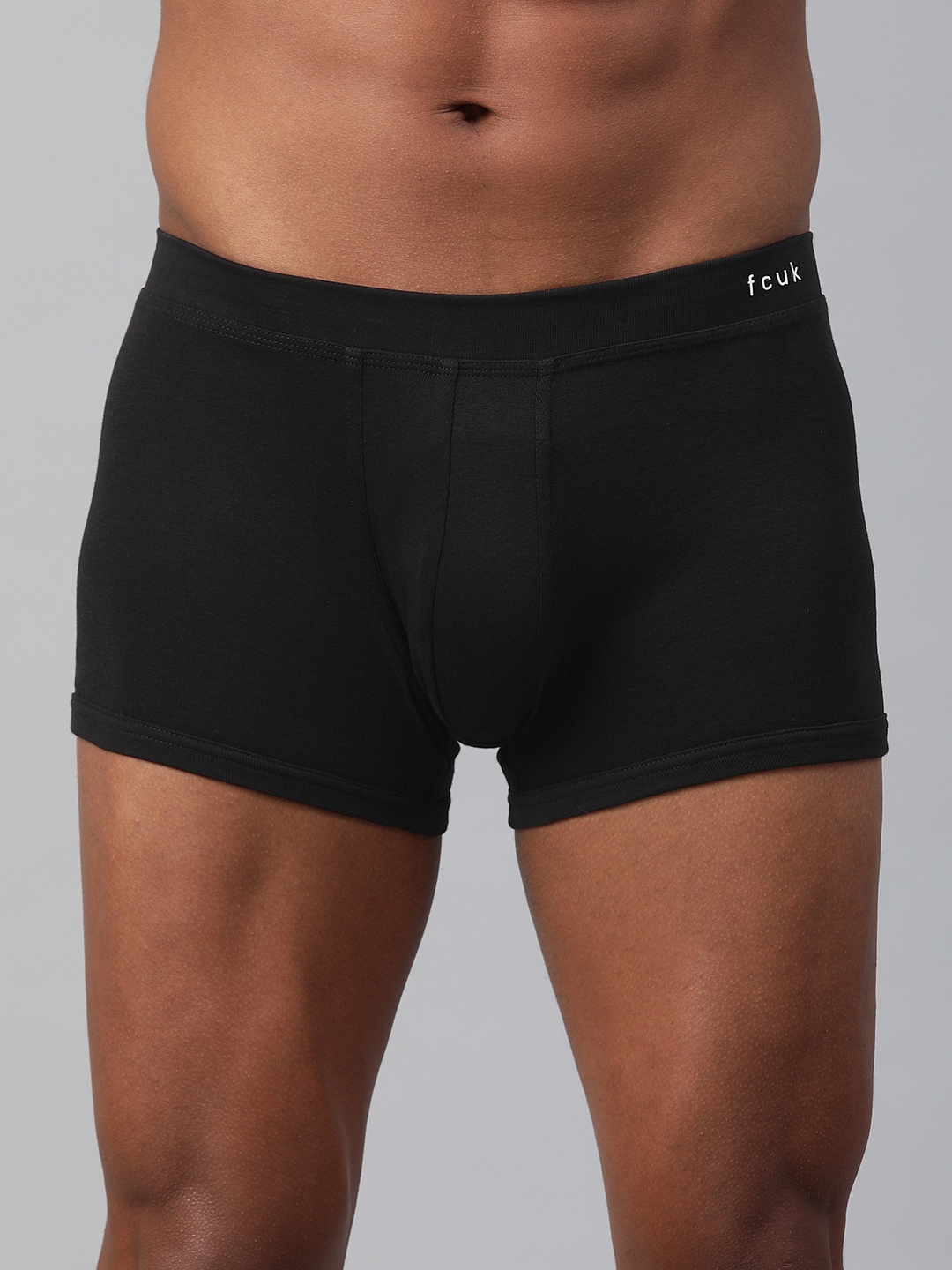 

FCUK Men Black Solid Trunks CTR12