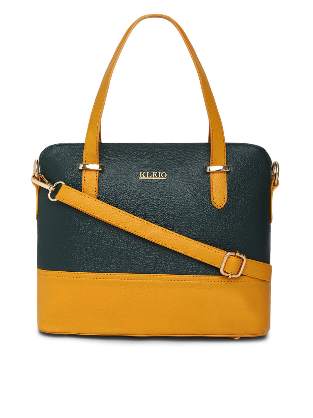

KLEIO Colourblocked Structured Handbag, Olive