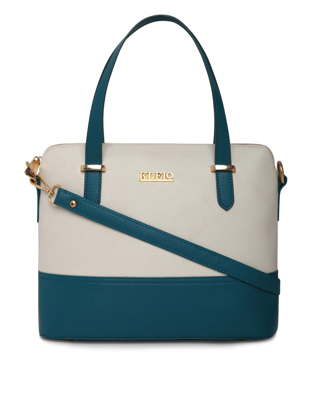 

KLEIO Color-Blocked Structured Handbag, Green